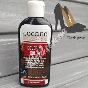 Фарба-коректор для ремонту гладкої шкіри Темно сіра Coccine Covering Color, 150 мл