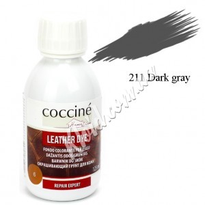 Краска-грунт для кожи и текстиля Темно серый Coccine Leather Dye, 125 мл