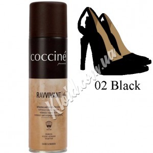 Краска-аэрозоль для замши, нубука, велюра Coccine Ravvivant Черный 02, 250 мл