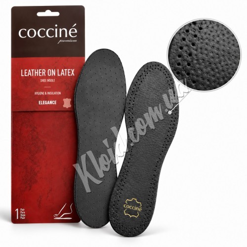Чорні шкіряні устілки для взуття Coccine Leather on Latex