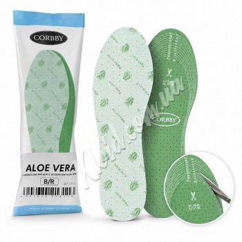 Ароматизовані вирізні устілки для взуття Corbby Aloe Vera 35-45 Ароматизовані вирізні устілки для взуття Corbby Aloe Vera 35-45