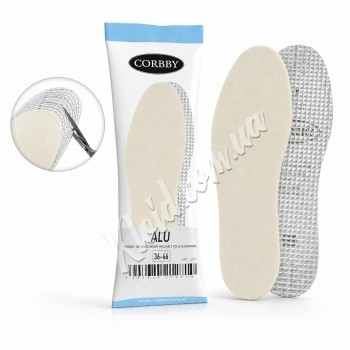 Зимові тришарові устілки з фольгою Corbby Alu білі 35-45 Зимові тришарові устілки з фольгою Corbby Alu білі 35-45