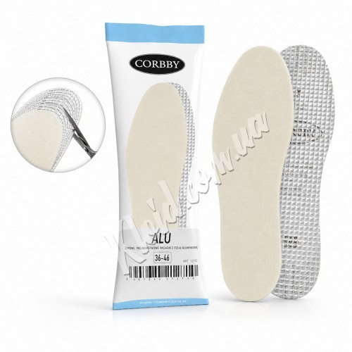 Зимові тришарові устілки з фольгою Corbby Alu білі 35-45