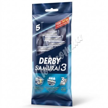 Одноразові станки для гоління Derby Samurai 3, 5 шт Одноразові станки для гоління Derby Samurai 3, 5 шт