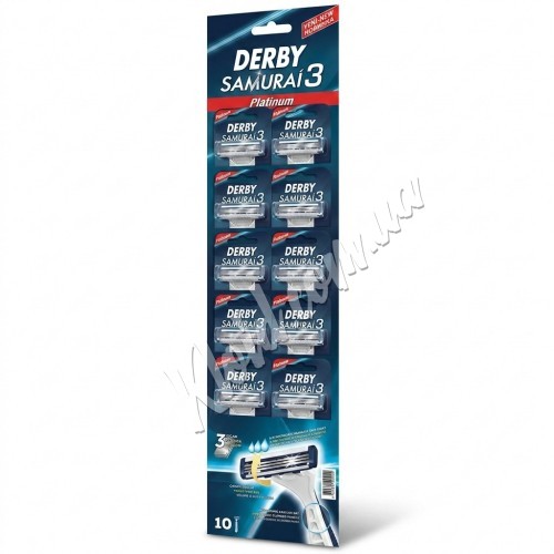 Одноразові станки для гоління Derby Samurai 3, 12 шт