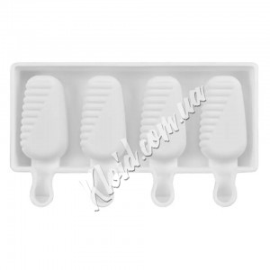 Силиконовая форма для мороженого Эскимо Полоски, 4 шт