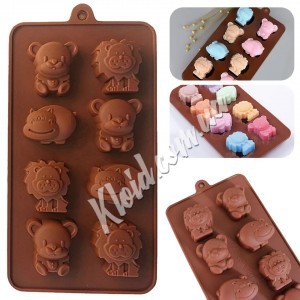 Силіконова форма для цукерок Зоопарк 8 шт