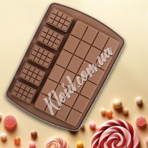 Силіконова форма для створення однієї великої плитки та п'яти міні-плиток Силіконова форма для створення однієї великої плитки та п'яти міні-плиток