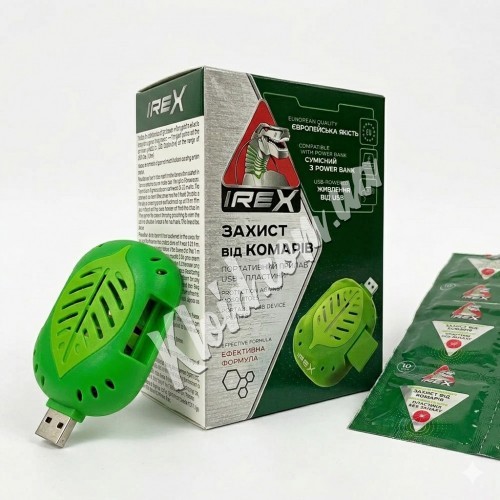 Комплект від комарів IREX: USB-фумігатор та 10 пластин