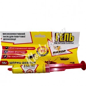 Гель від тарганів, прусаків, мурах Вихор з ароматом меду, 35 гр