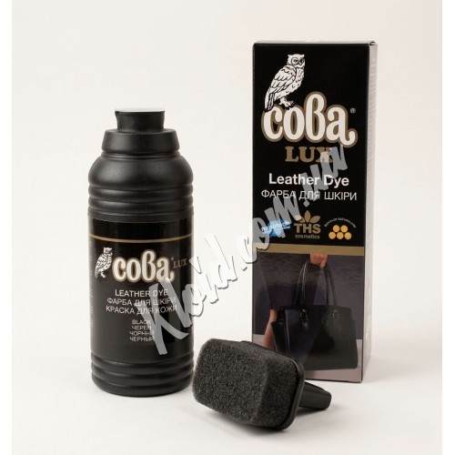 Жидкая краска для гладкой кожи Сова Люкс Черная, 100 мл