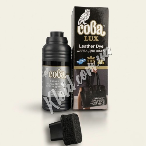 Жидкая краска для гладкой кожи Сова Люкс Темно-серая, 100 мл