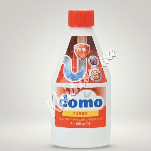 Гель для прочищення зливних труб DOMO Turbo 600 мл — ефективне усунення засмічень